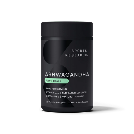 Sports Research® Ashwagandha Softgels with Coconut MCT Oil – 60 Count